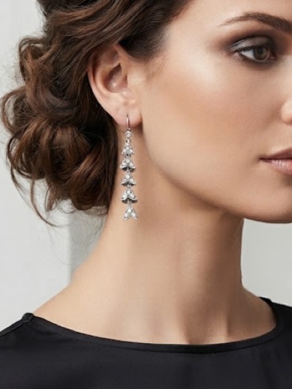 Beautiful silver flower earrings